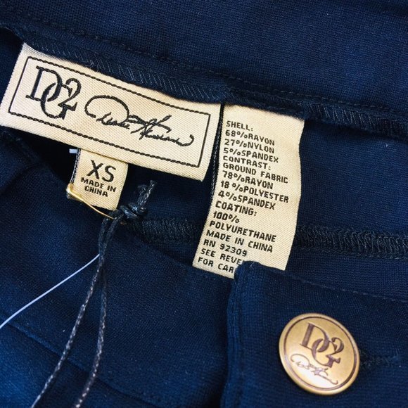 DG2 Diane Gilman Pants Leggings Skinny Riding Blue Stretch XS - Picture 4 of 11